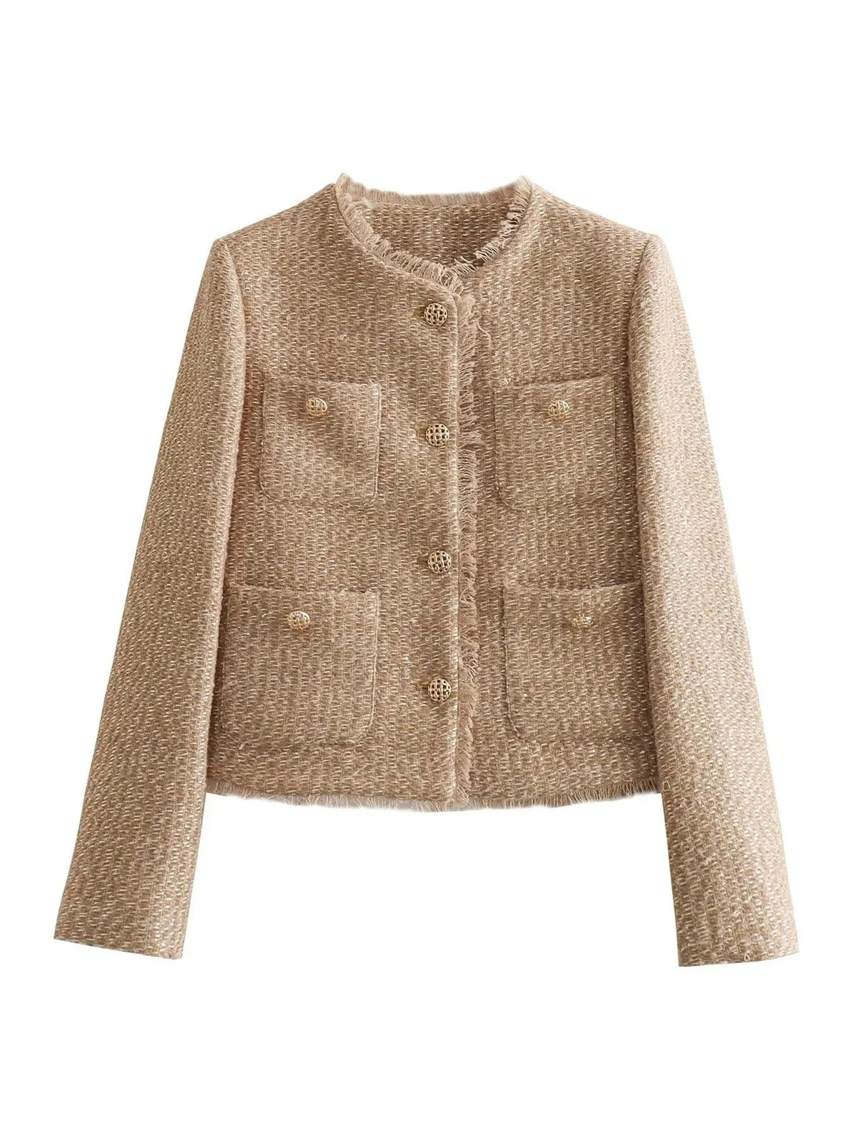 Elegant Short Textured Transitional Jacket