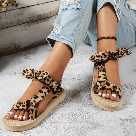 Stylish Sandals with Leopard Print