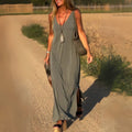 Women's Crochet Beach Dress - Sleeveless Maxi Cover-Up