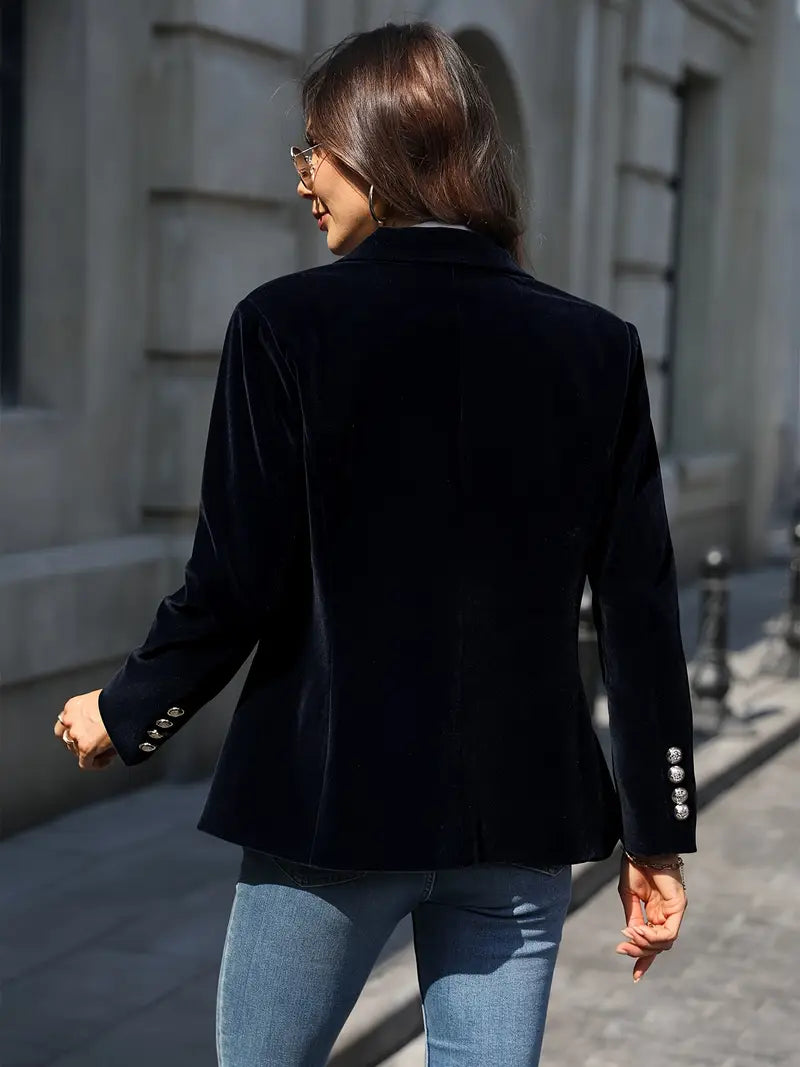 Elegant Velvet Tailored Evening Blazer