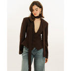 Stylish Women's Blazer With Scarf