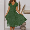 Midi Length Short Sleeves Dress Elegant Everyday Dress