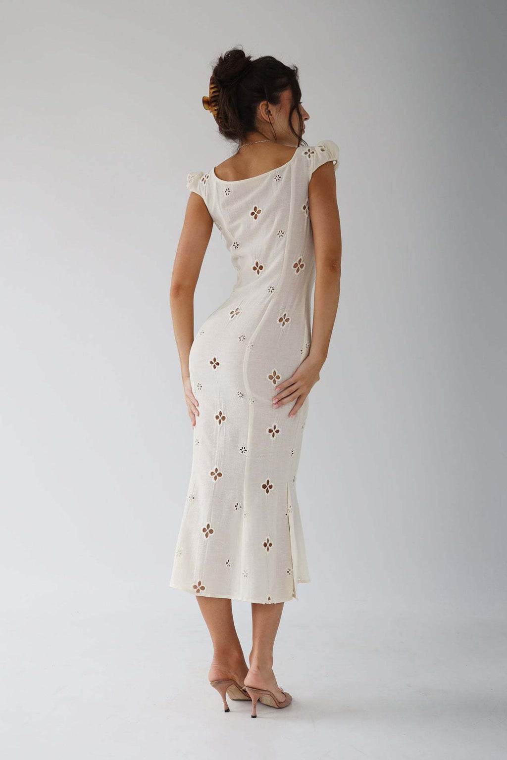 Vintage Embroidered Fishtail Midi Dress