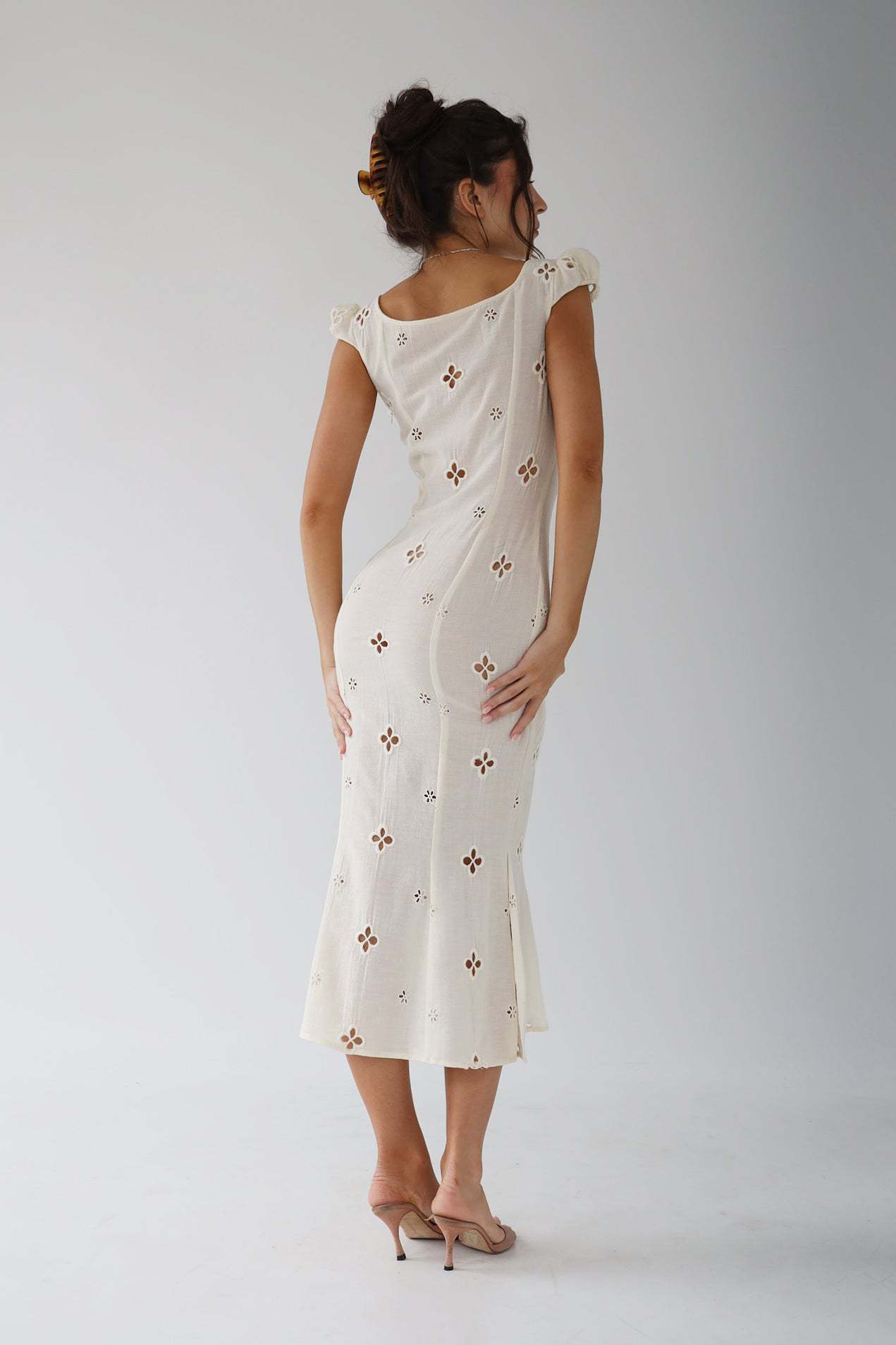 Vintage Embroidered Fishtail Midi Dress