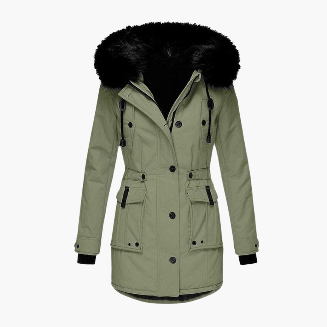Hooded Buttoned Flap Pocket Parka