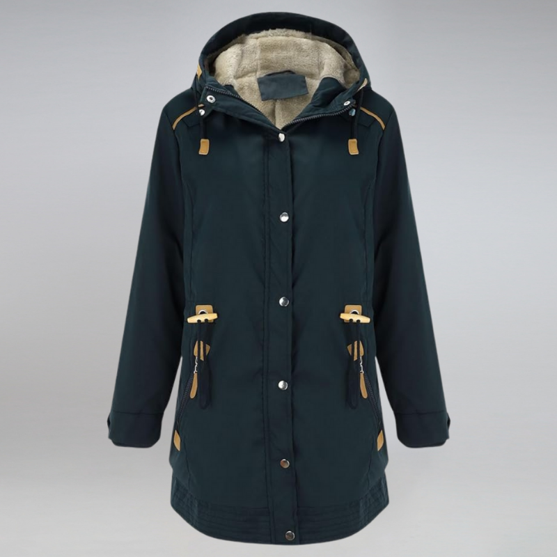Hooded Zip Drawstring Winter Parka