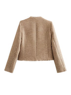 Elegant Short Textured Transitional Jacket