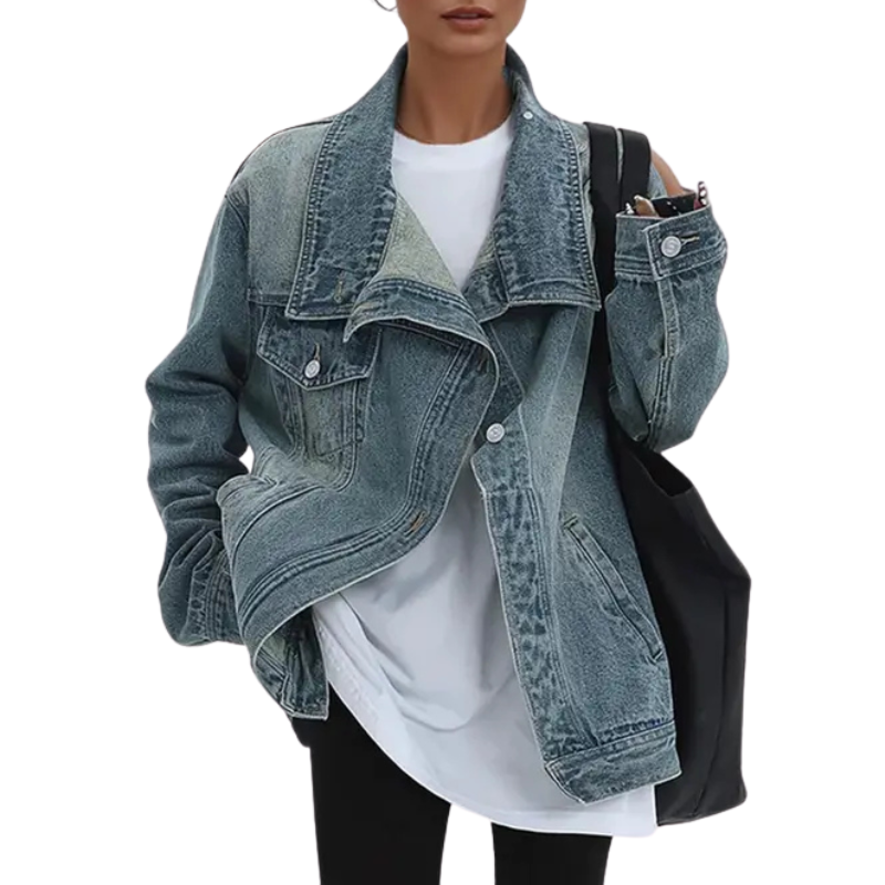 Retro Asymmetric High-Collar Vintage Jacket