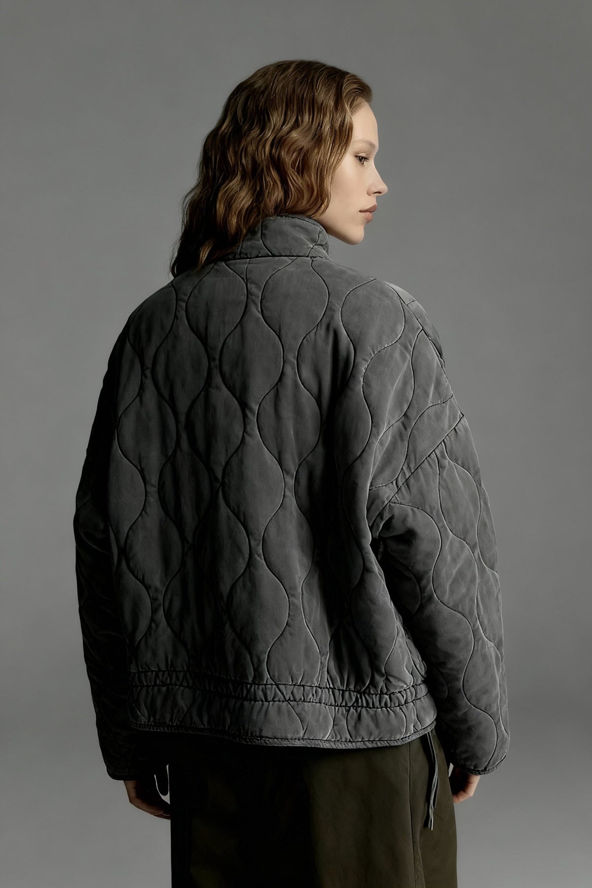 High-Collar Quilted Warm Padded Jacket