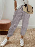 Drawstring Linen Trousers Comfy Women's Summer Pants