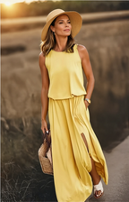Round Neck Sleeveless Summer Dress Elegant Women's Dress