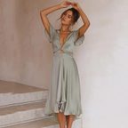 Women's Loose-Fit Flowy Dress - Casual Summer Midi Dress