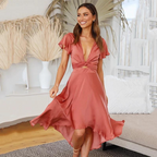 Women's Loose-Fit Flowy Dress - Casual Summer Midi Dress