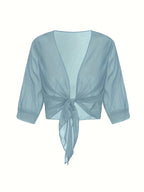 Lightweight Tie-Front Open Blouse