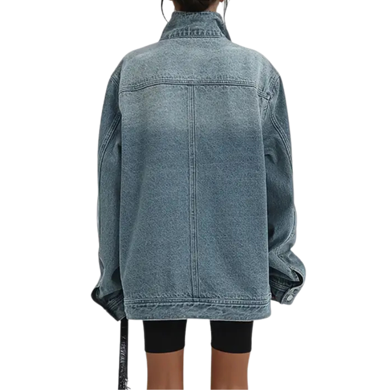 Retro Asymmetric High-Collar Vintage Jacket