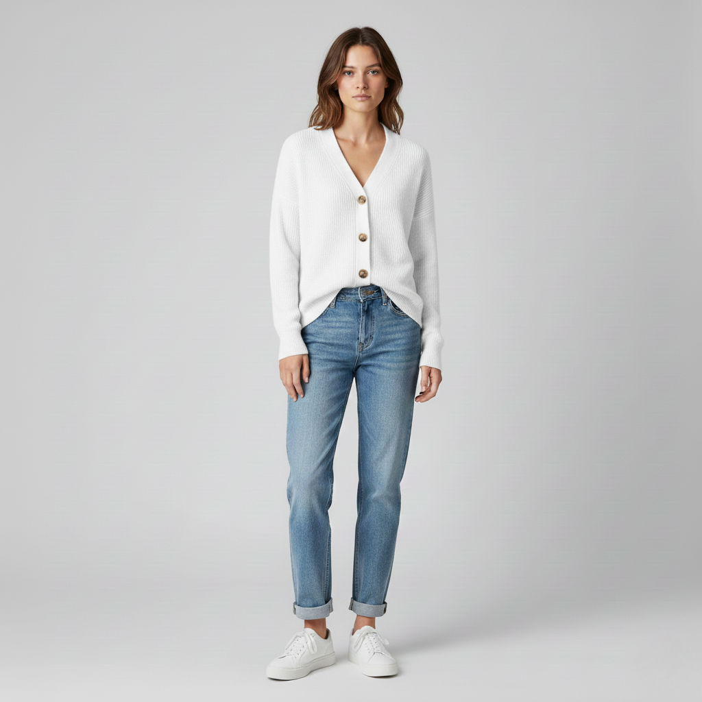 Relaxed Button Cardigan