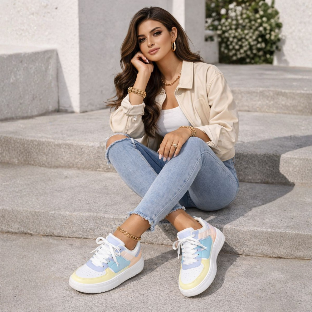 Women's Multi-Color Chunky Platform Sneakers