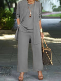 Open-Front 3-Piece Set Elegant Women's Lounge Set