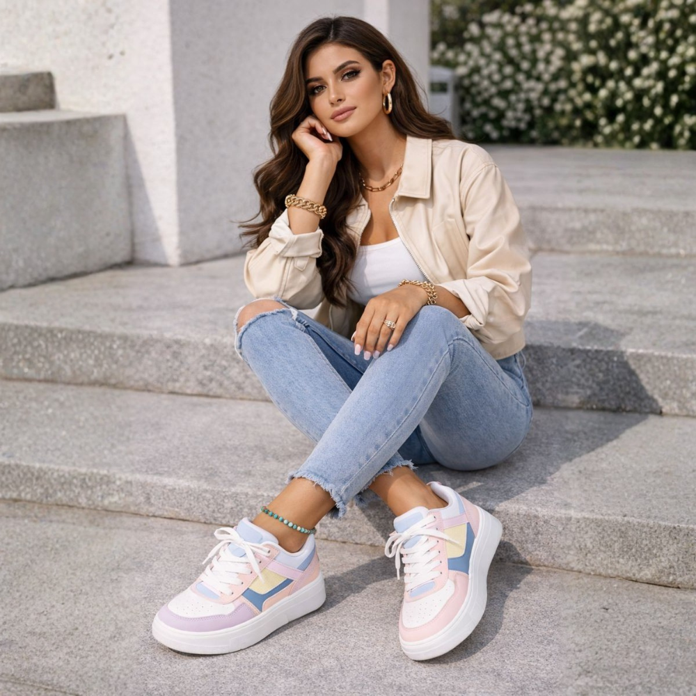 Women's Multi-Color Chunky Platform Sneakers