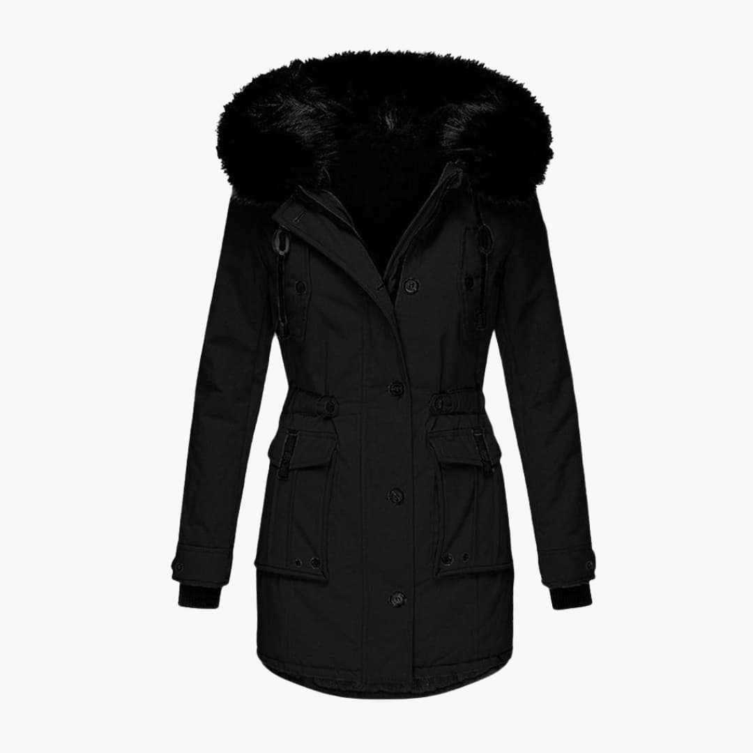 Hooded Buttoned Flap Pocket Parka