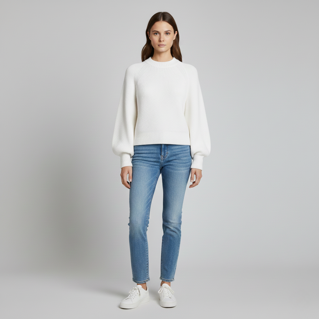 Balloon Sleeve Knit Sweater