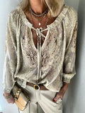 Women's Long Sleeve Crochet Lace Blouse