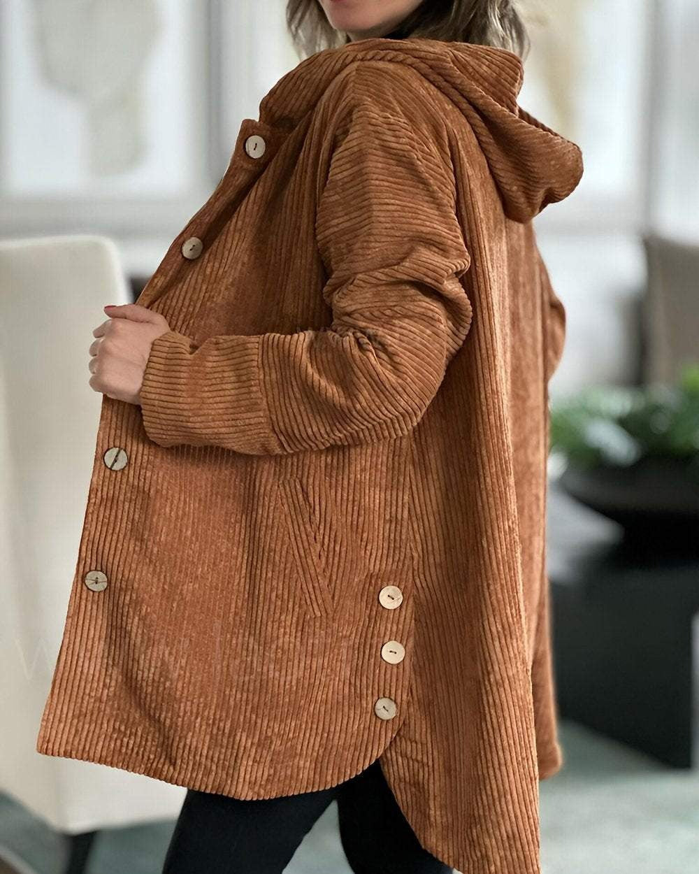 Hooded Corduroy Casual Warm Jacket