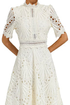 Midi A-Line Dress High Neck Women’s Elegant Gown