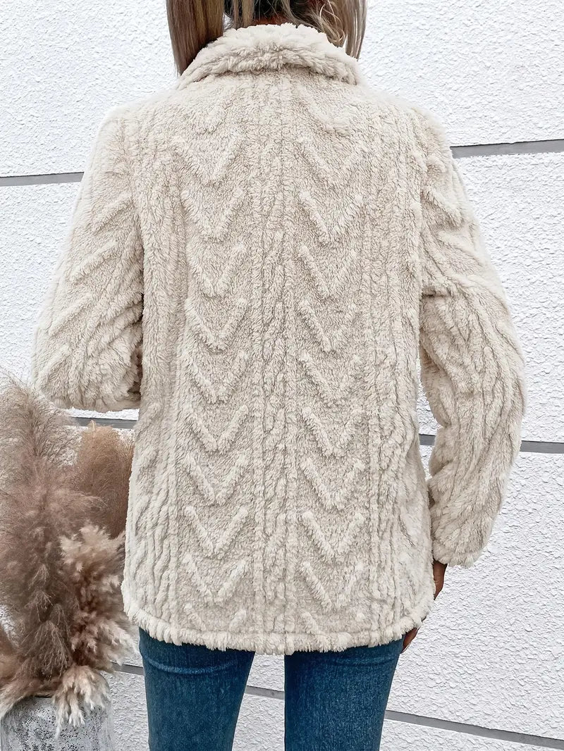 White Soft Fleece Winter Jacket
