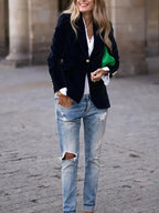 Elegant Velvet Tailored Evening Blazer