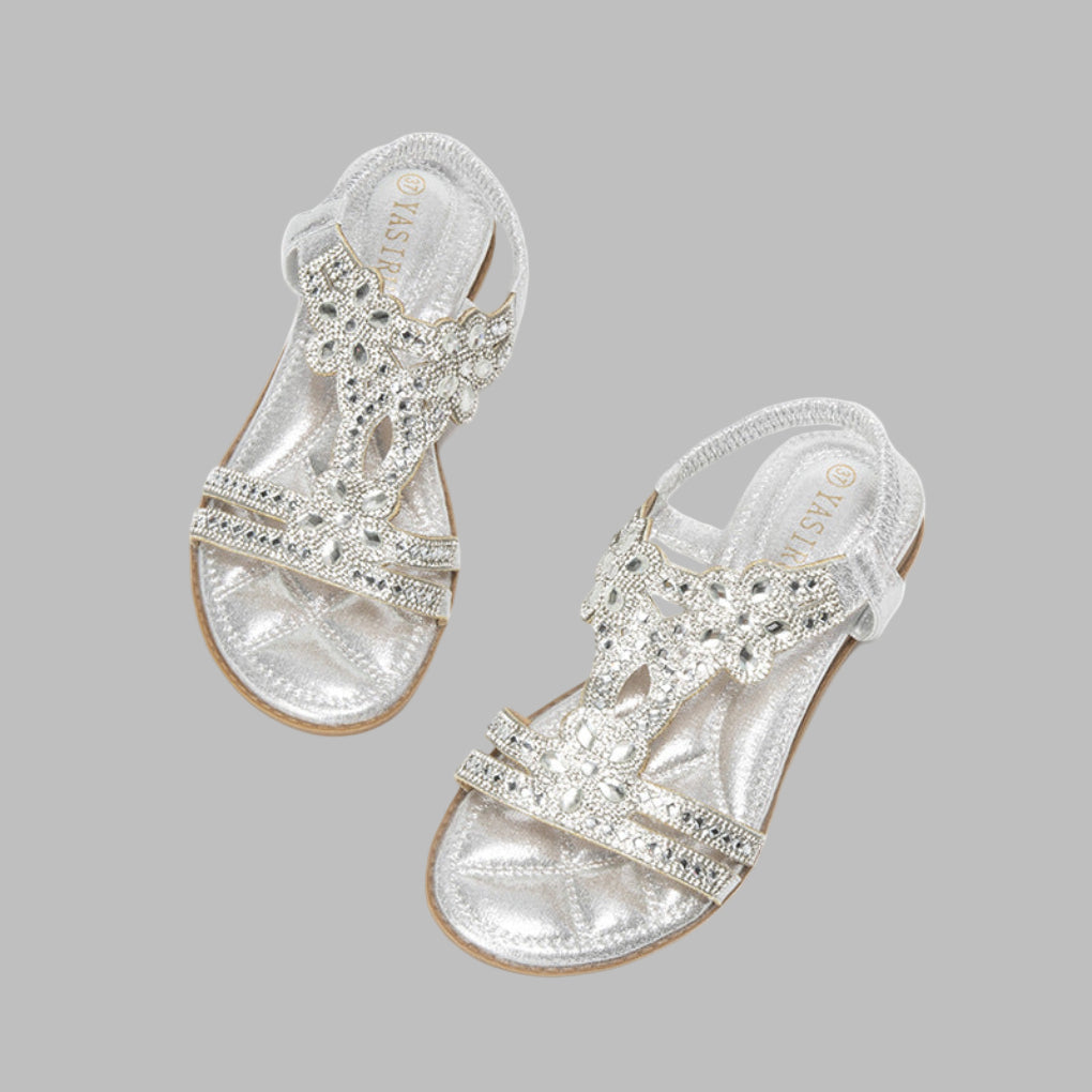 Women’s Spring Floral Embellished Flat Sandals