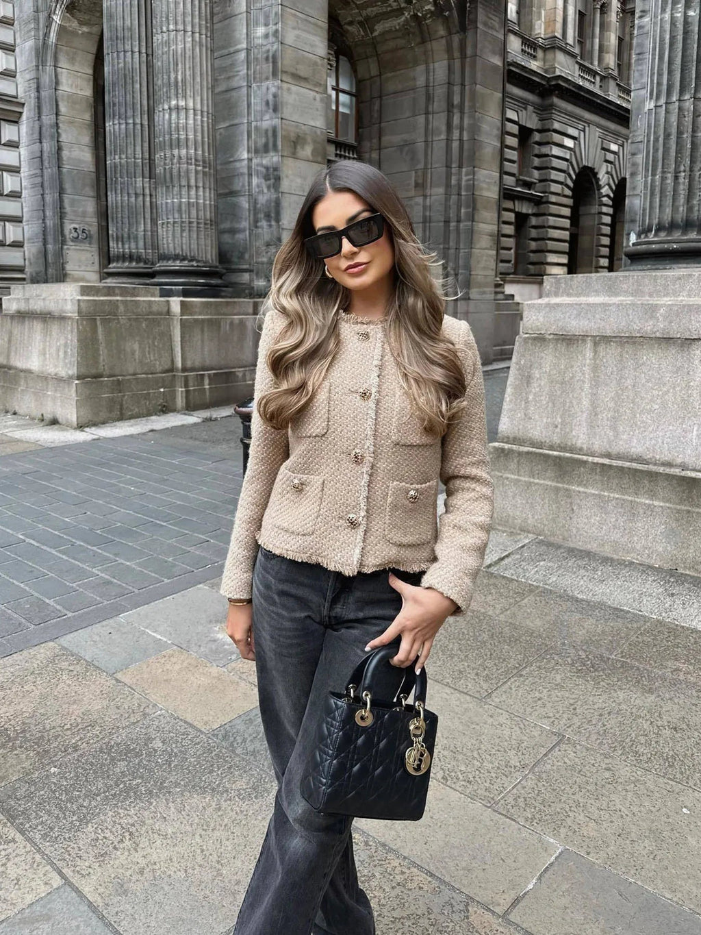 Elegant Short Textured Transitional Jacket