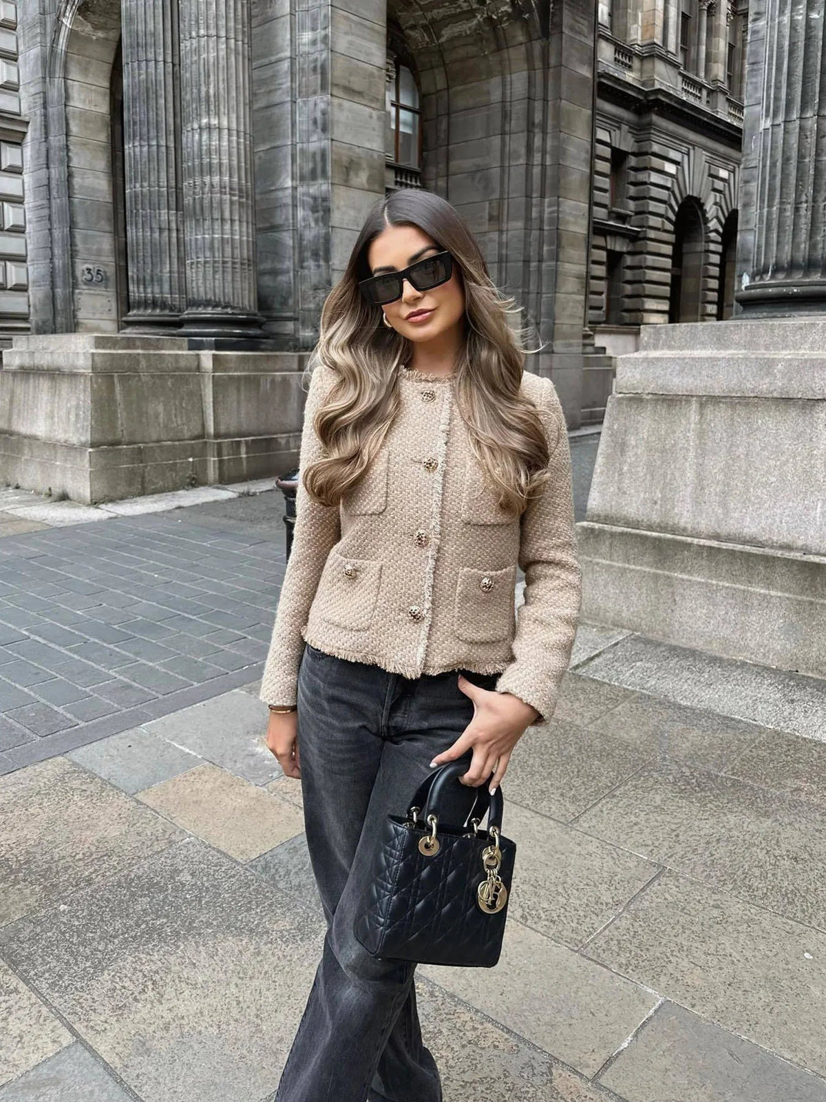 Elegant Short Textured Transitional Jacket