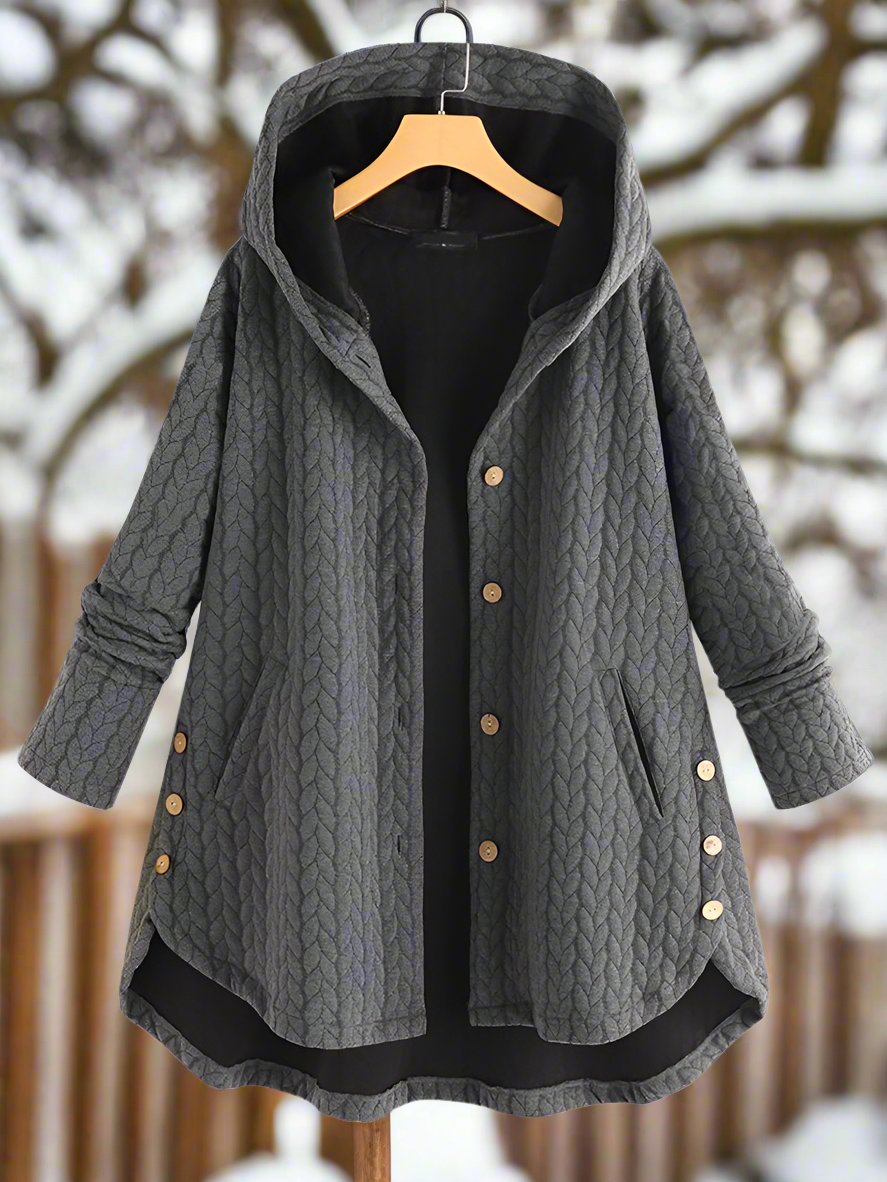 Comfortabele Elegante Gewatteerde Jas met Capuchon
