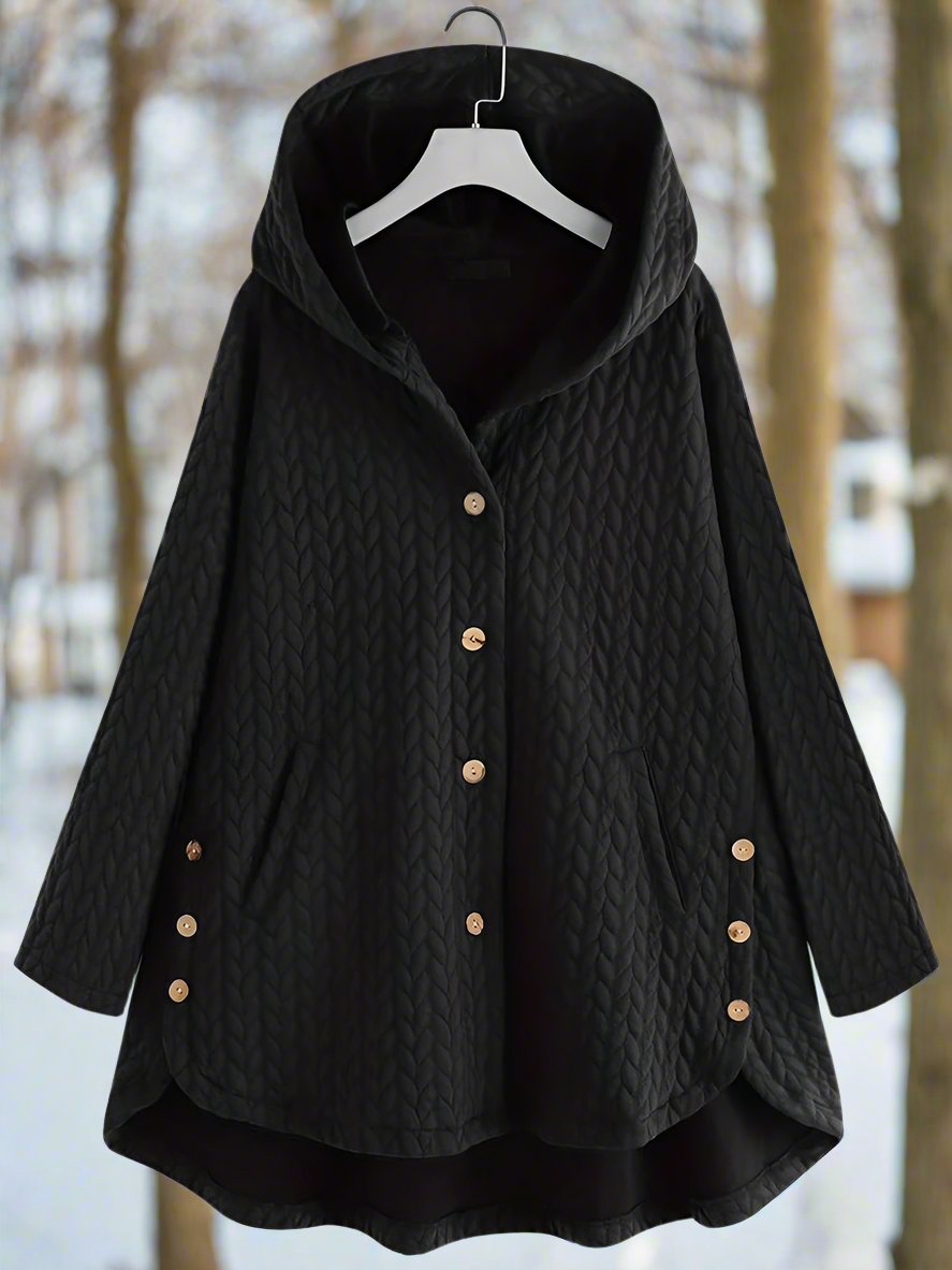 Comfortabele Elegante Gewatteerde Jas met Capuchon