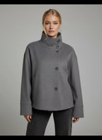 Cropped Stand Collar Women's Jacket