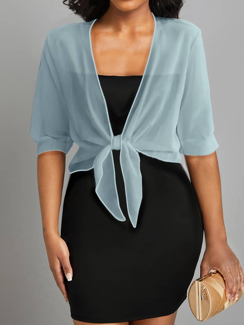 Lightweight Tie-Front Open Blouse