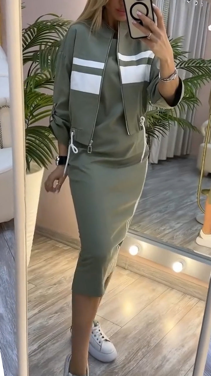 Round Neck Dress Jacket Set