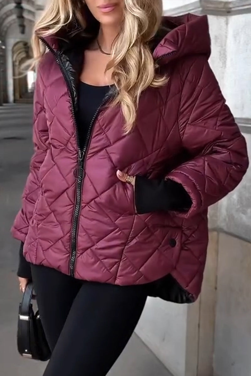 Elegant Zip-Up Hooded Sweat Jacket