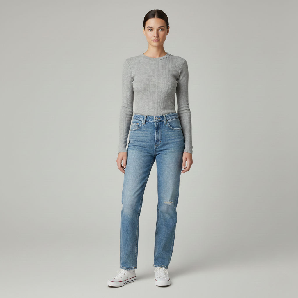 Ribbed Fitted Long Sleeve