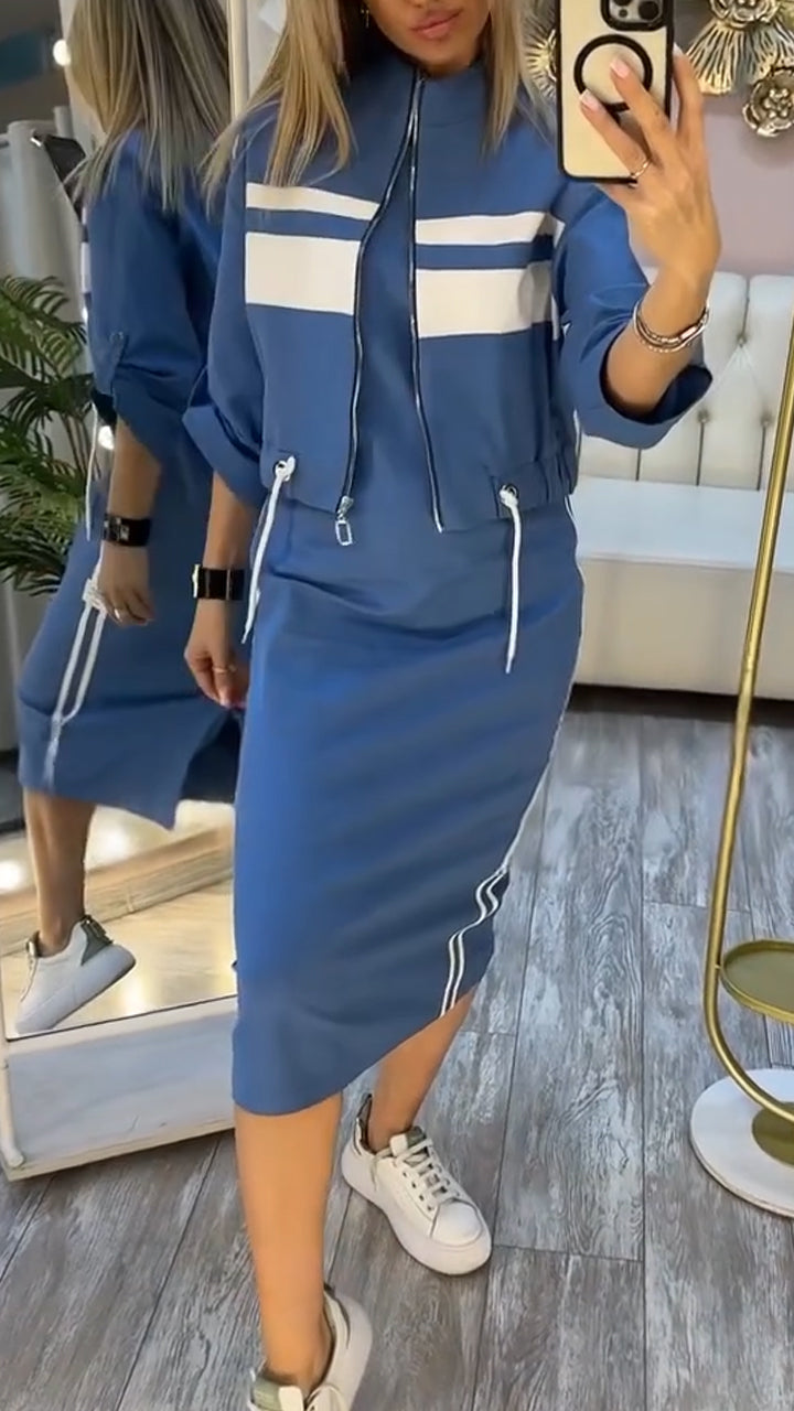 Round Neck Dress Jacket Set