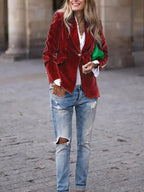 Elegant Velvet Tailored Evening Blazer