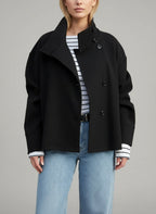 Cropped Stand Collar Women's Jacket