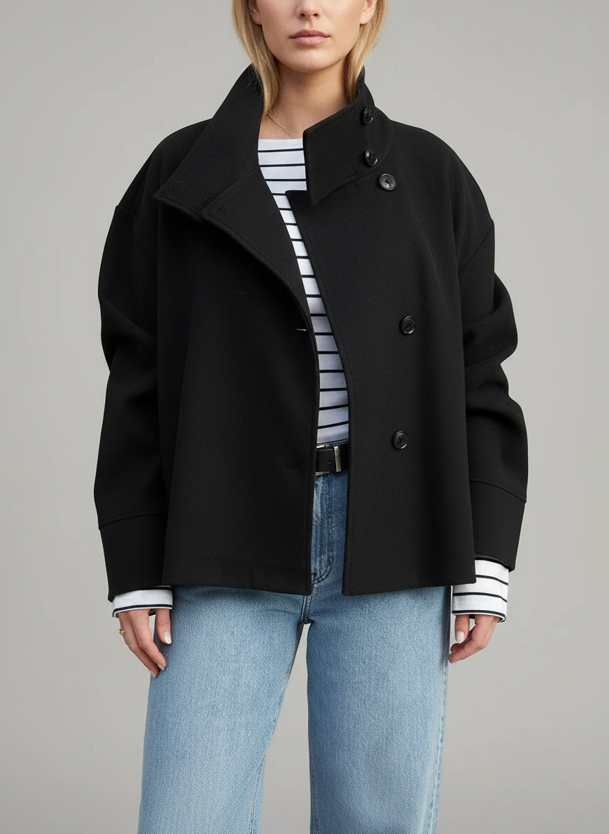 Cropped Stand Collar Women's Jacket