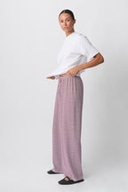 Women's Striped Lounge Trousers - Wide-Leg Pants