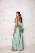 Women’s Sleeveless Maxi Dress – High Side Split – Floor-Length Evening Gown
