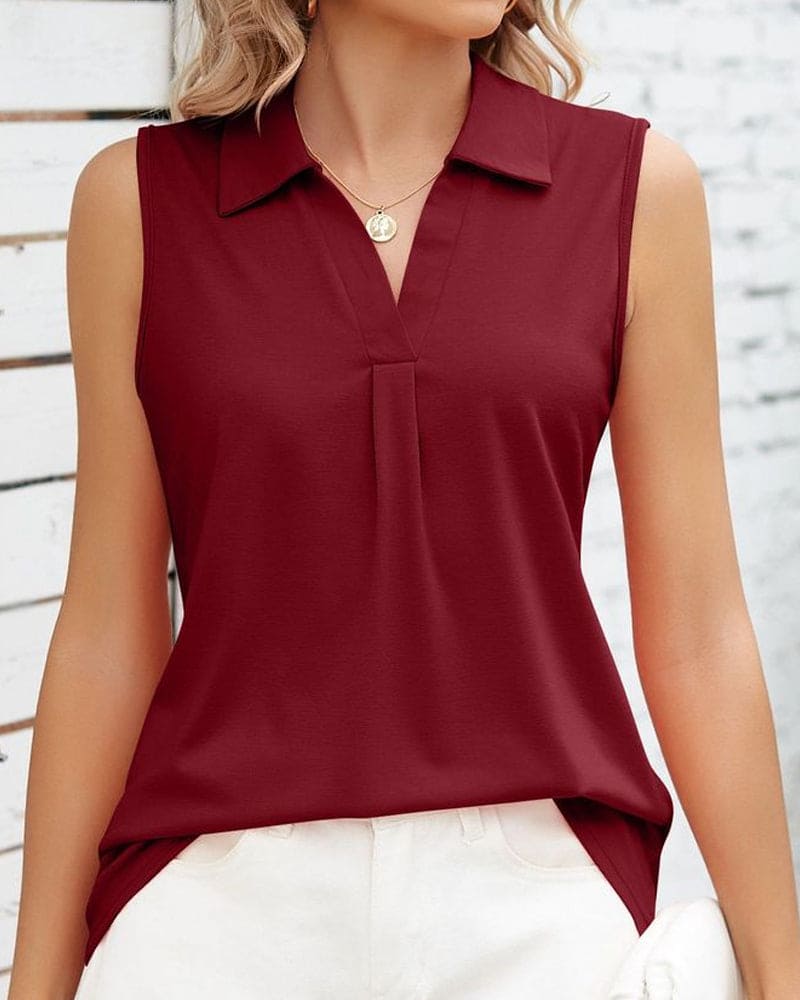 Women's Sleeveless Chiffon Blouse - Relaxed Fit
