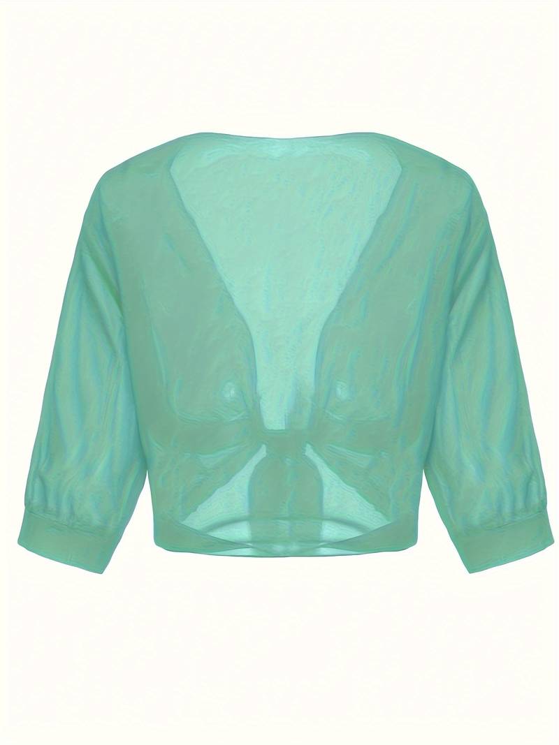 Lightweight Tie-Front Open Blouse