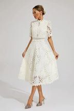 Midi A-Line Dress High Neck Women’s Elegant Gown