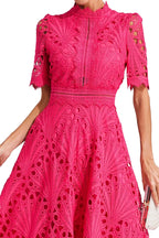 Midi A-Line Dress High Neck Women’s Elegant Gown